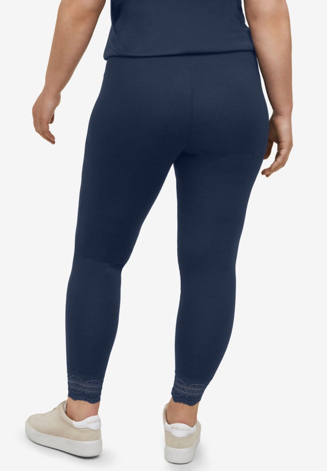 Scallop Lace Hem Leggings image number 0