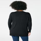 Plus Size Drop Needle Cardigan Lightweight Sweater Knit image number null