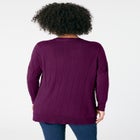 Plus Size Drop Needle Cardigan Lightweight Sweater Knit image number null
