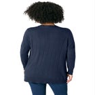 Plus Size Drop Needle Cardigan Lightweight Sweater Knit image number null