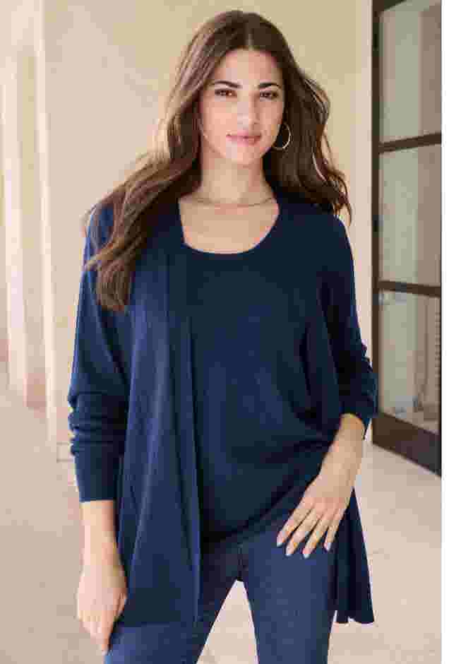 Fine Gauge Drop Needle Cardigan image number 0