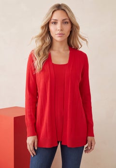Plus Size Drop Needle Cardigan Lightweight Sweater Knit