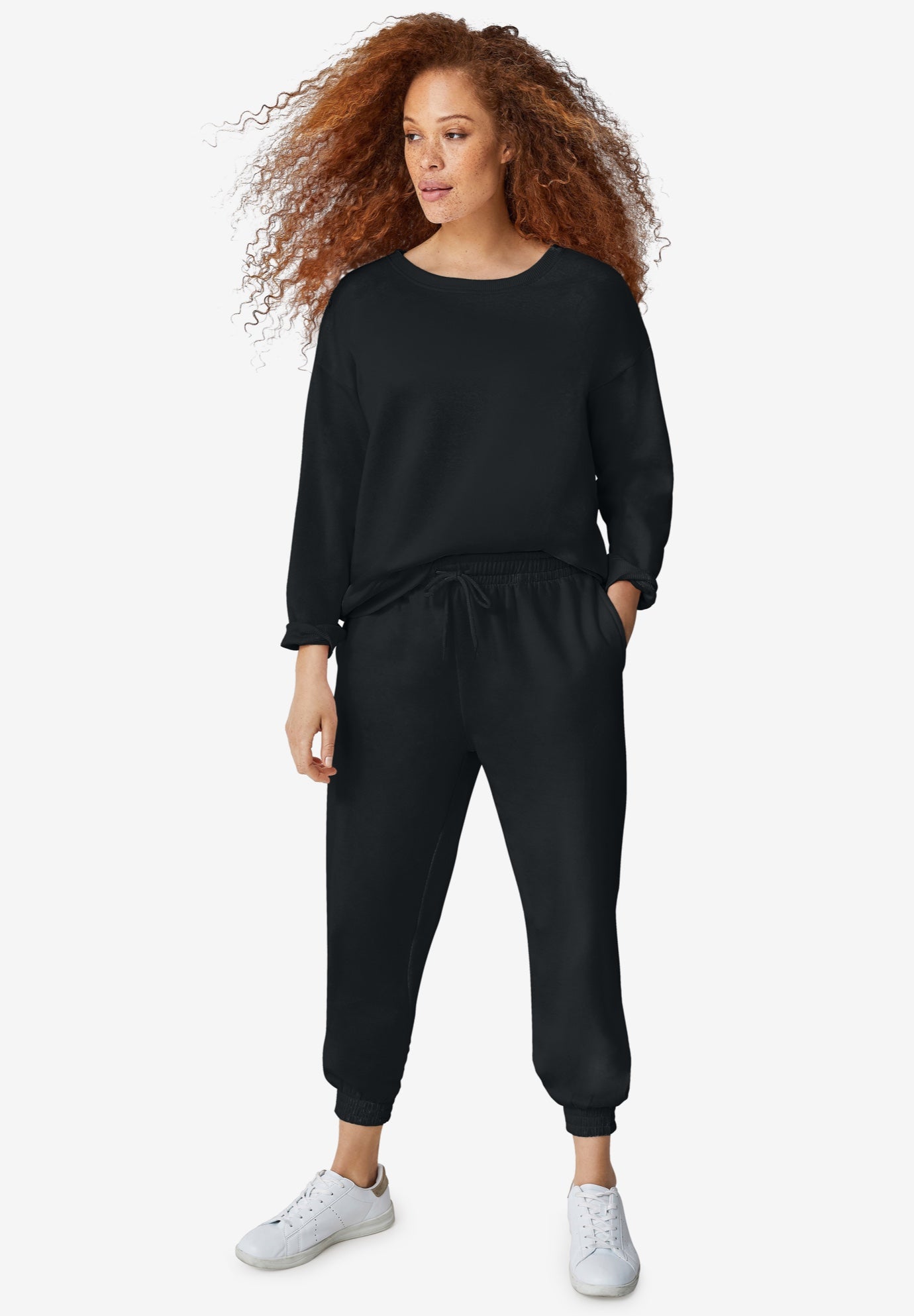 Drawstring Waist Fleece Sweatpants image number 0