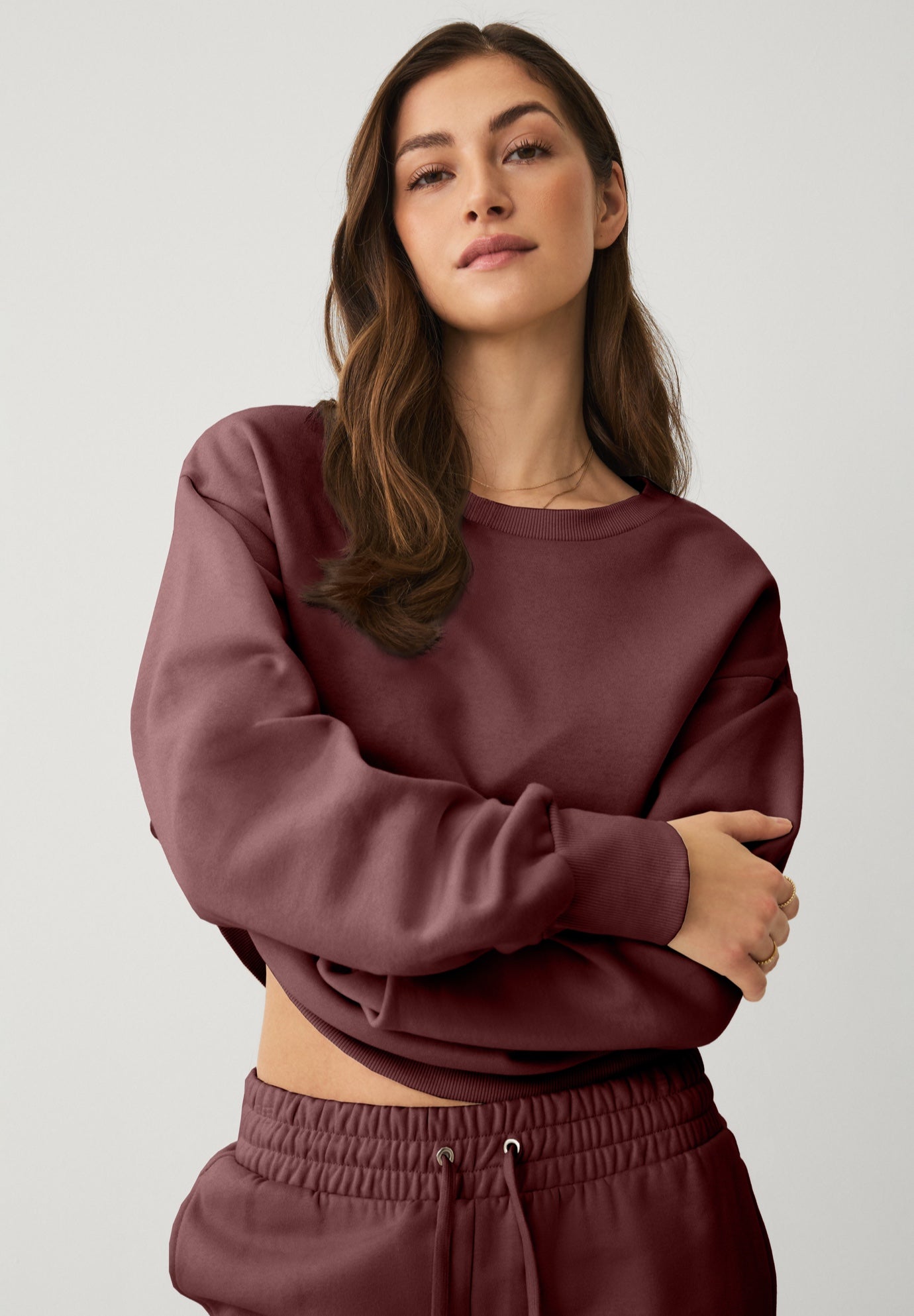Ellos Studio Fleece Boxy Pullover Sweatshirt image number 2