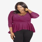 Three-Quarter Sleeve Mesh Top image number null