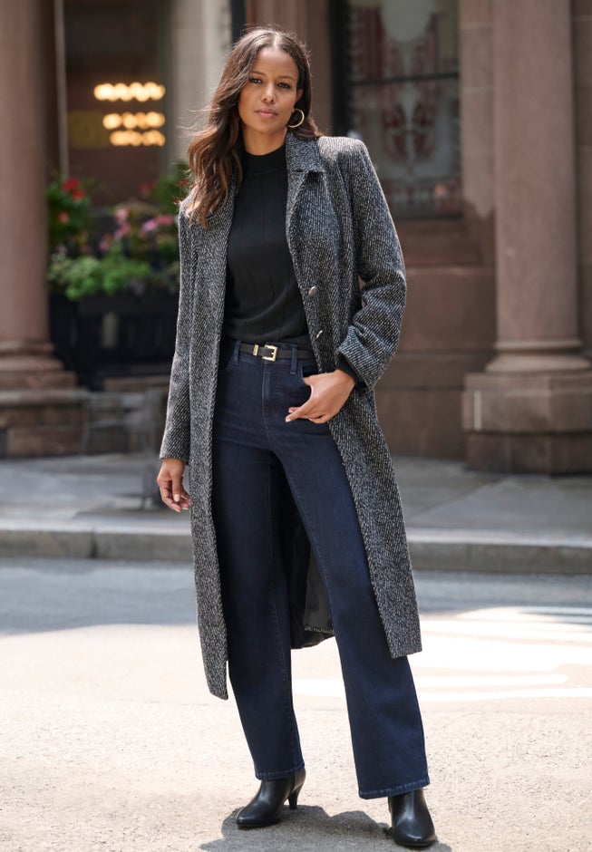 Plus Size Tailored Tweed Coat image number 1