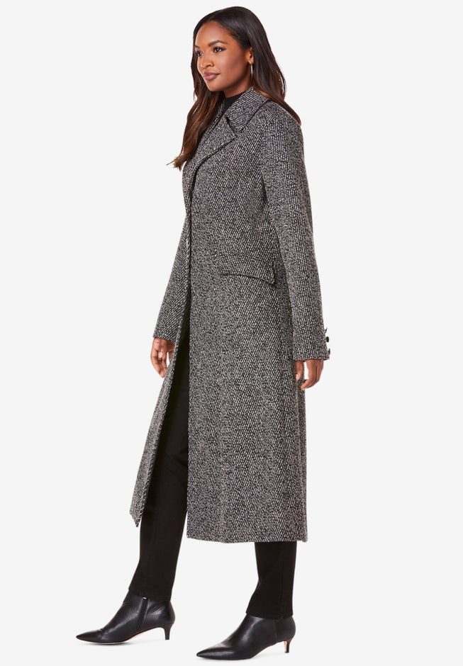 Plus Size Tailored Tweed Coat image number 3