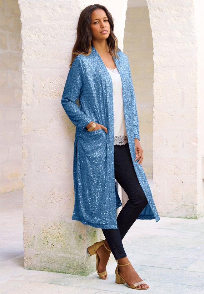 Plus Size Sequin Duster image number 4