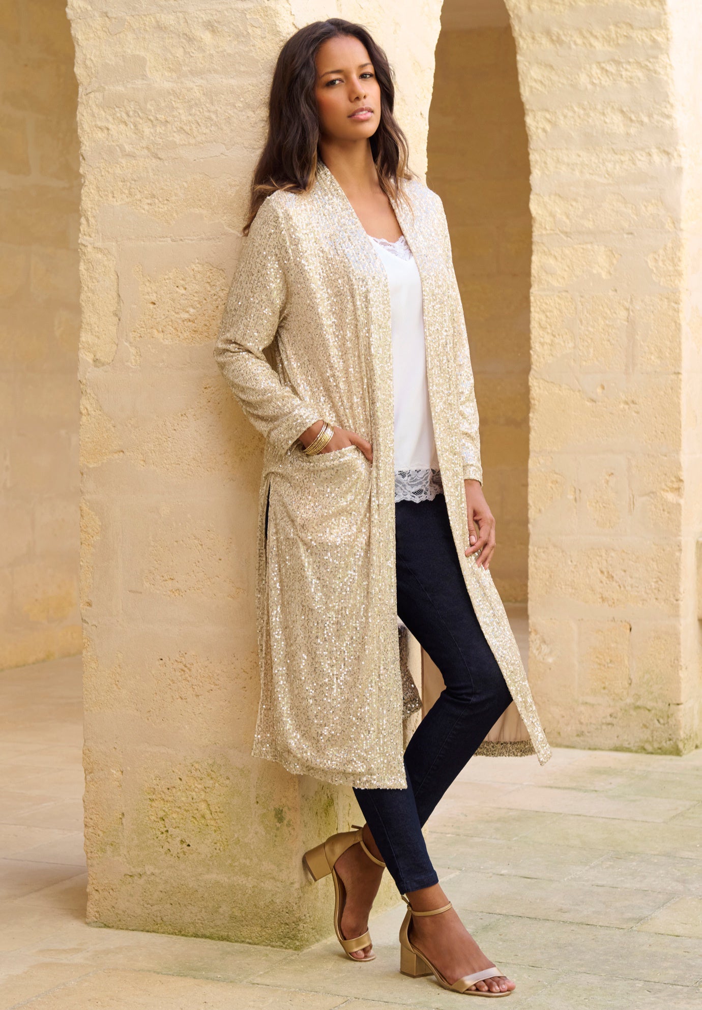 Plus Size Sequin Duster image number 5