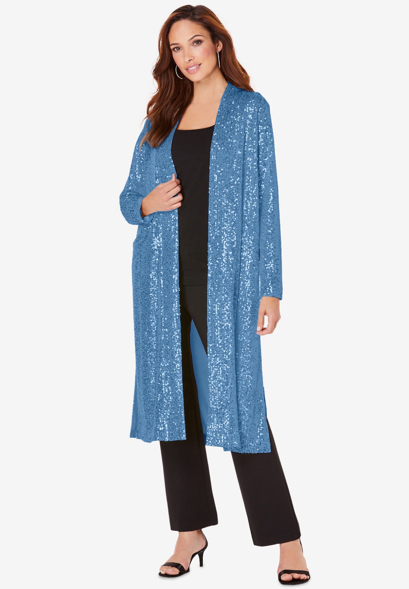 Plus Size Sequin Duster image number 0