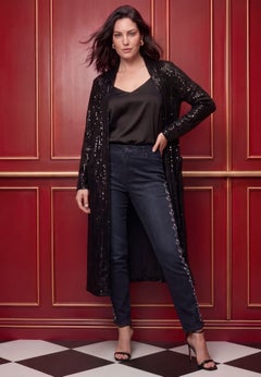 Plus Size Sequin Duster