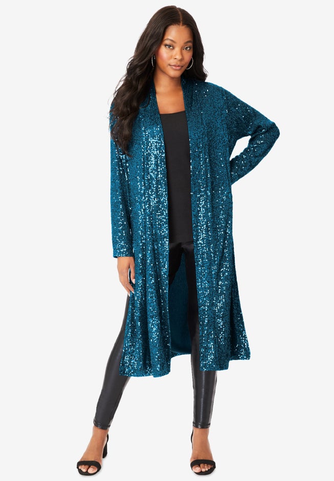 Plus Size Sequin Duster image number 0