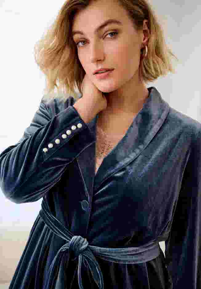Velvet Belted Blazer image number 1