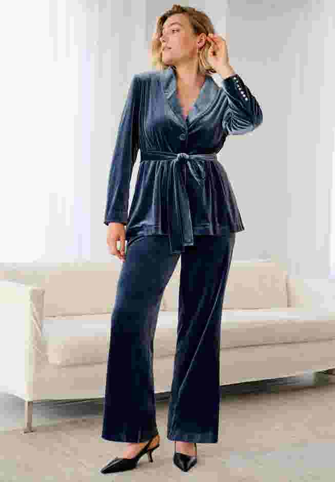 Velvet Belted Blazer image number 0
