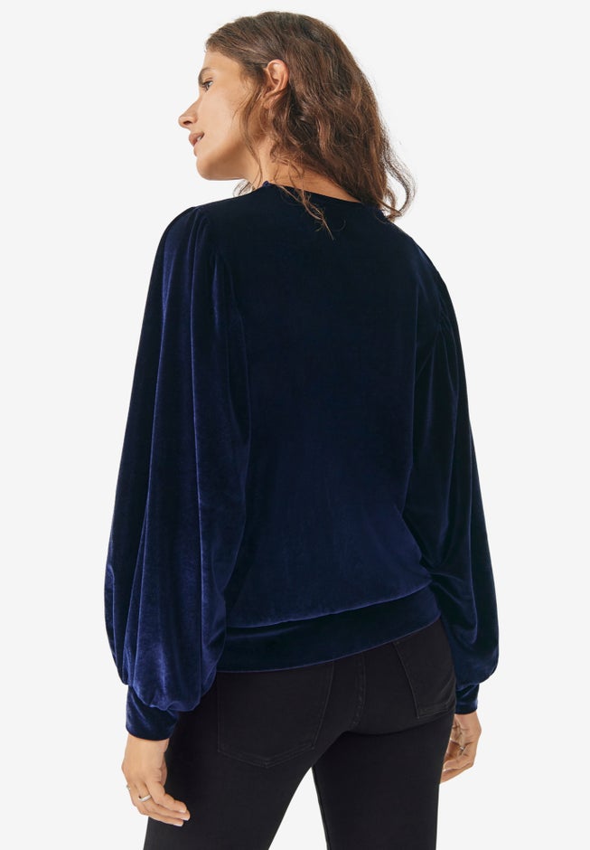 Full Sleeve Velour Top image number 1