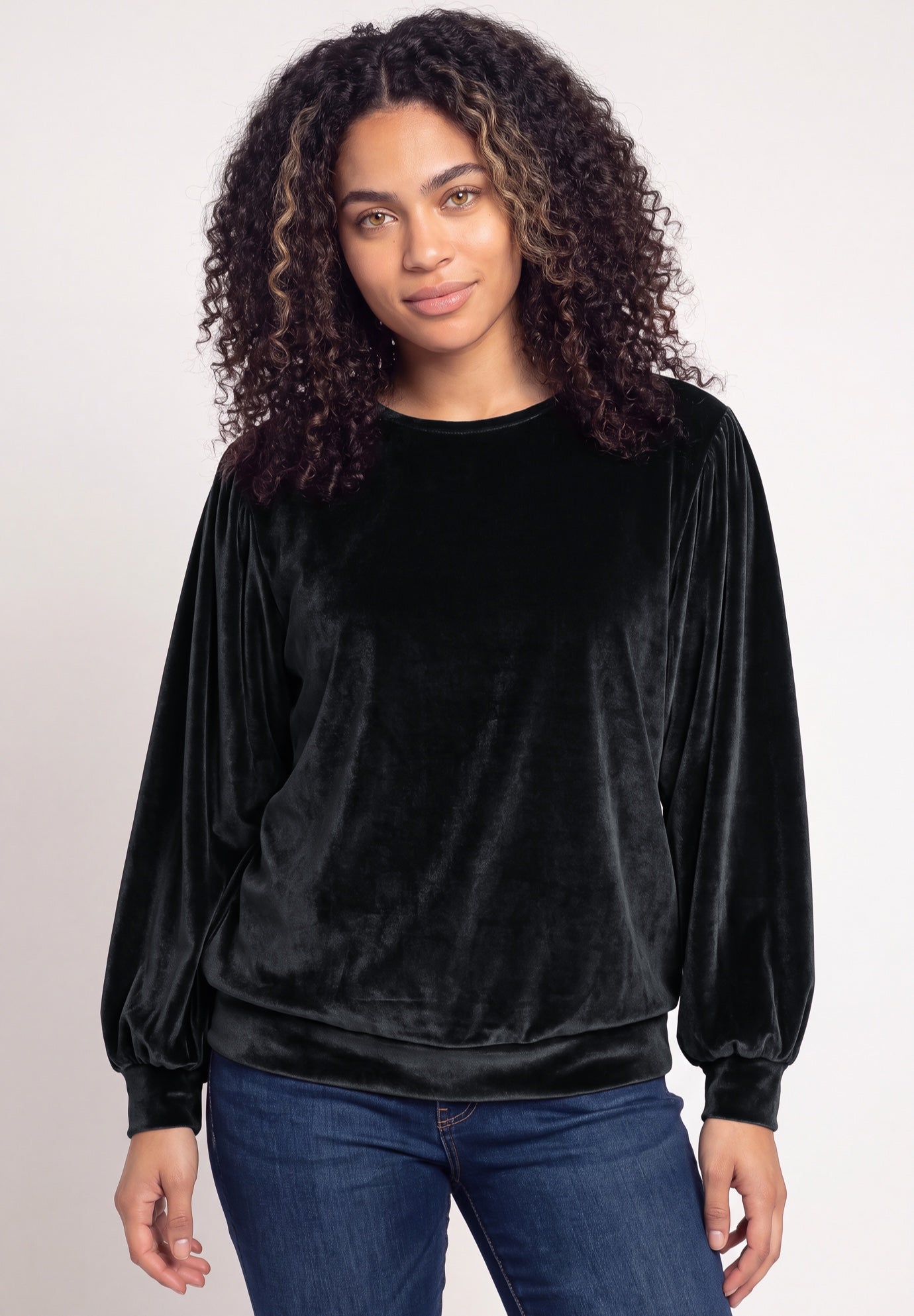 Full Sleeve Velour Top image number 0