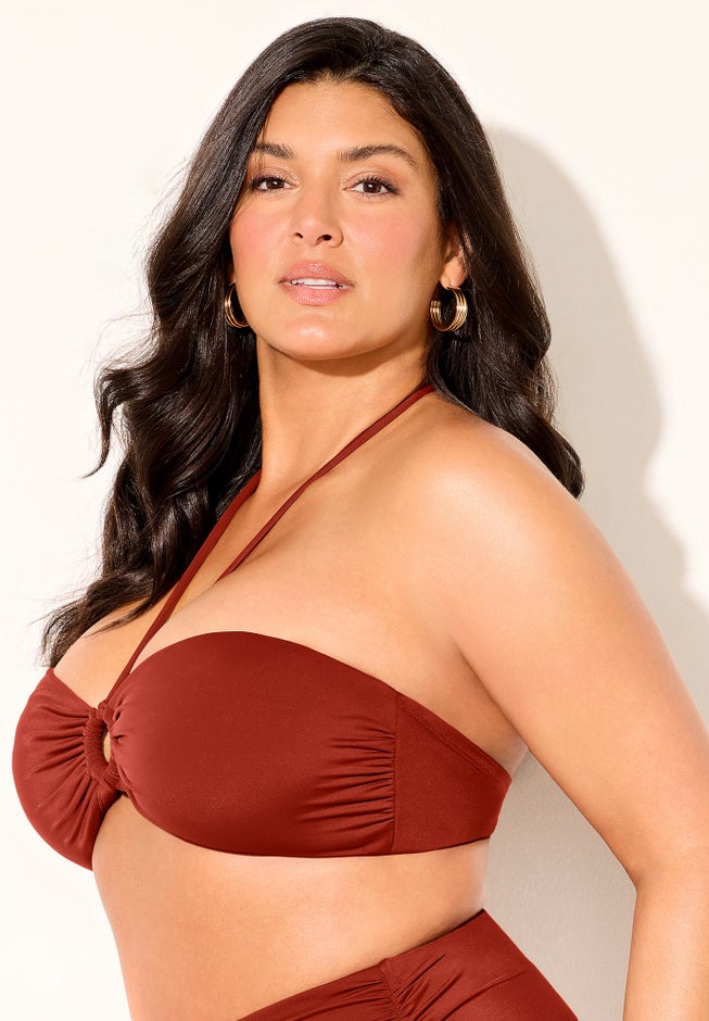 Ruched Ring Bandeau Bikini Top image number 2