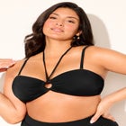 Ruched Ring Bandeau Bikini Top image number null