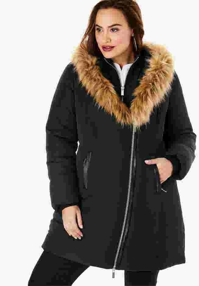 Asymmetrical Double Layer Puffer Coat image number 3