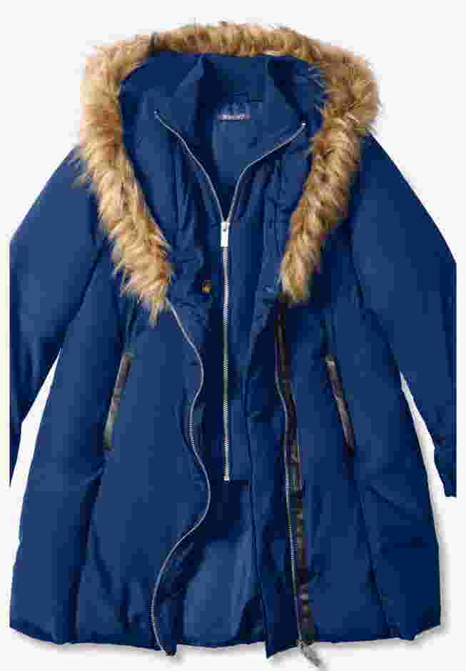 Asymmetrical Double Layer Puffer Coat image number 7