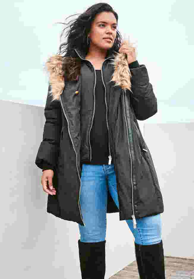 Asymmetrical Double Layer Puffer Coat image number 8