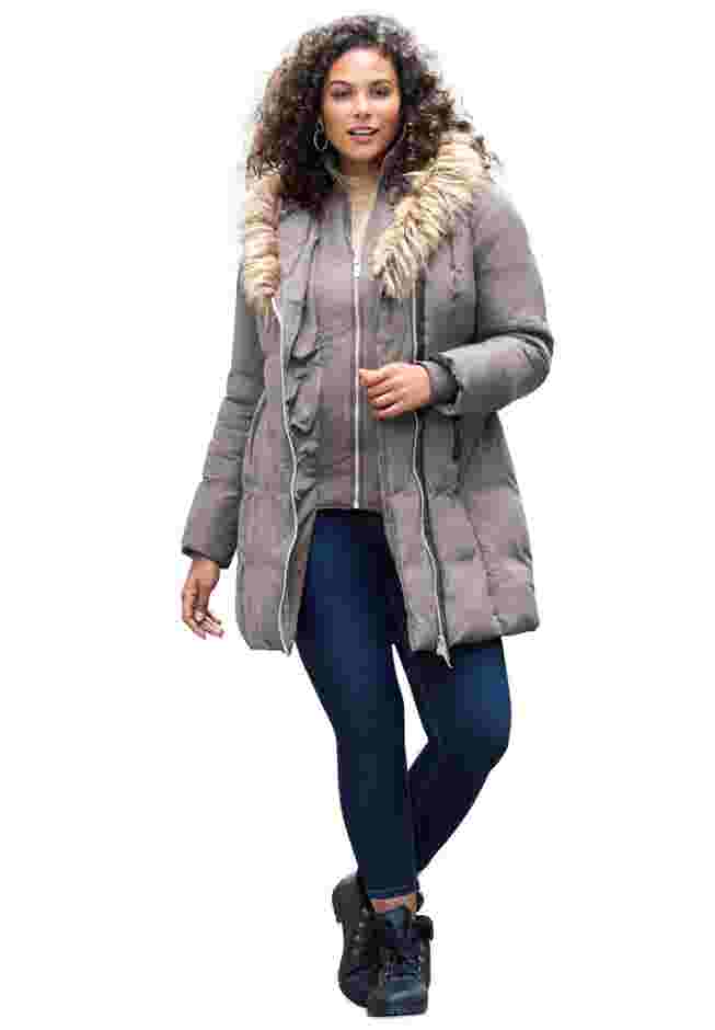 Asymmetrical Double Layer Puffer Coat image number 0
