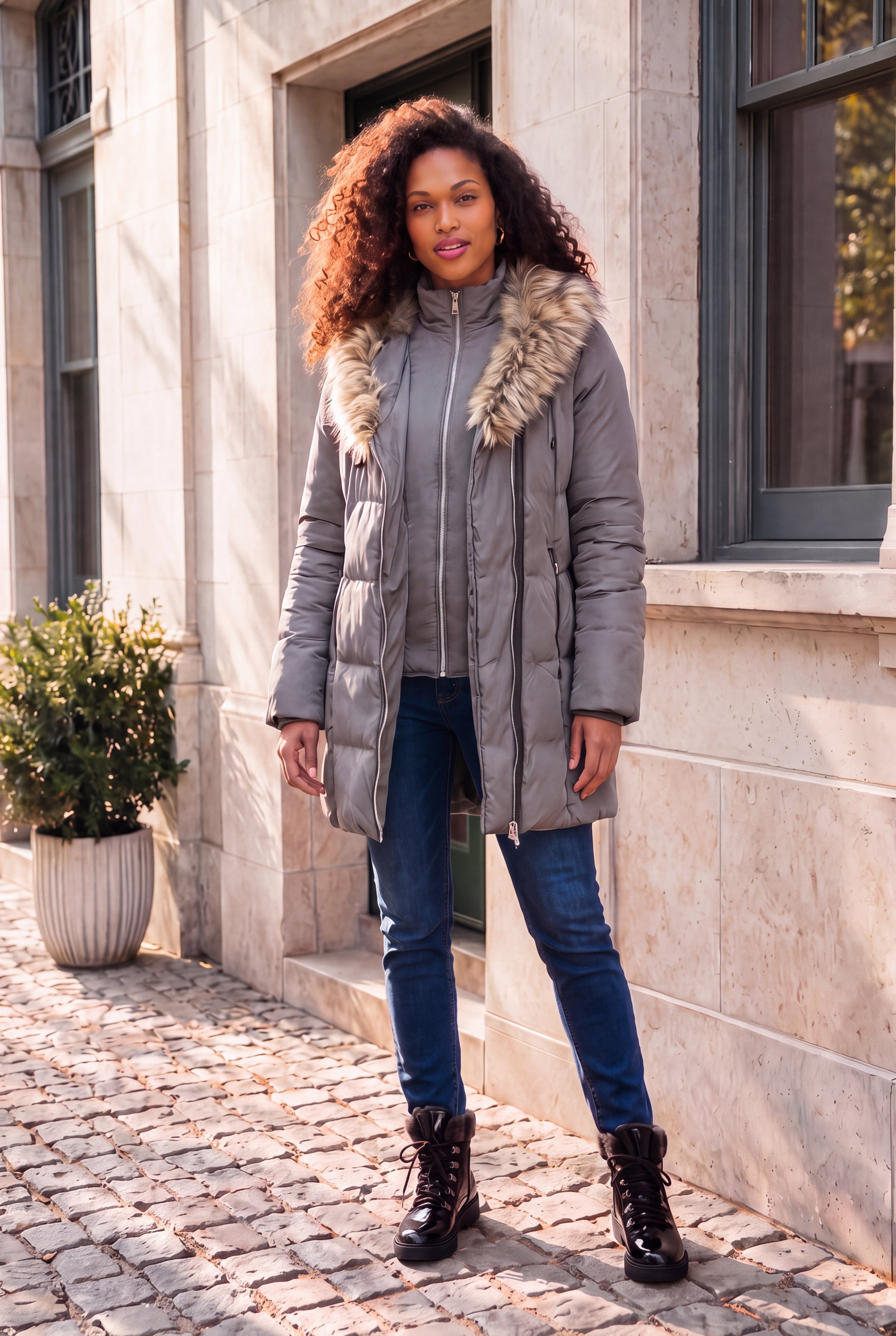 Plus Size Double Layer Puffer Coat image number 0