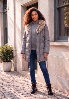Plus Size Double Layer Puffer Coat