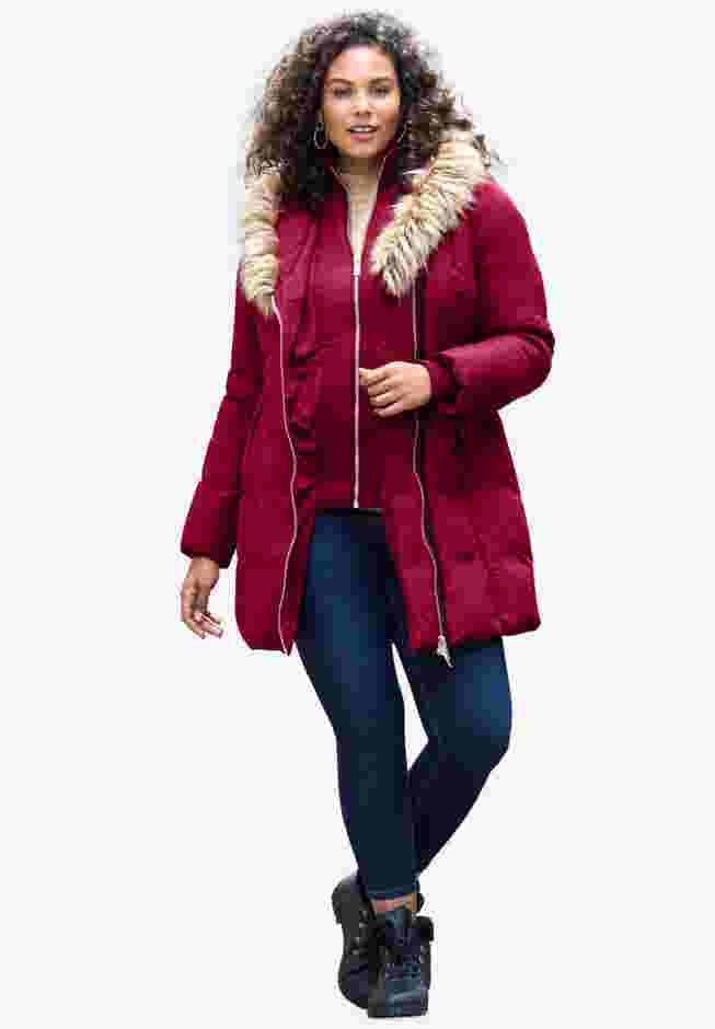Asymmetrical Double Layer Puffer Coat image number 0