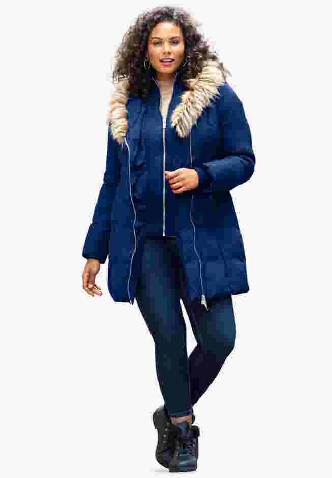 Asymmetrical Double Layer Puffer Coat image number 0