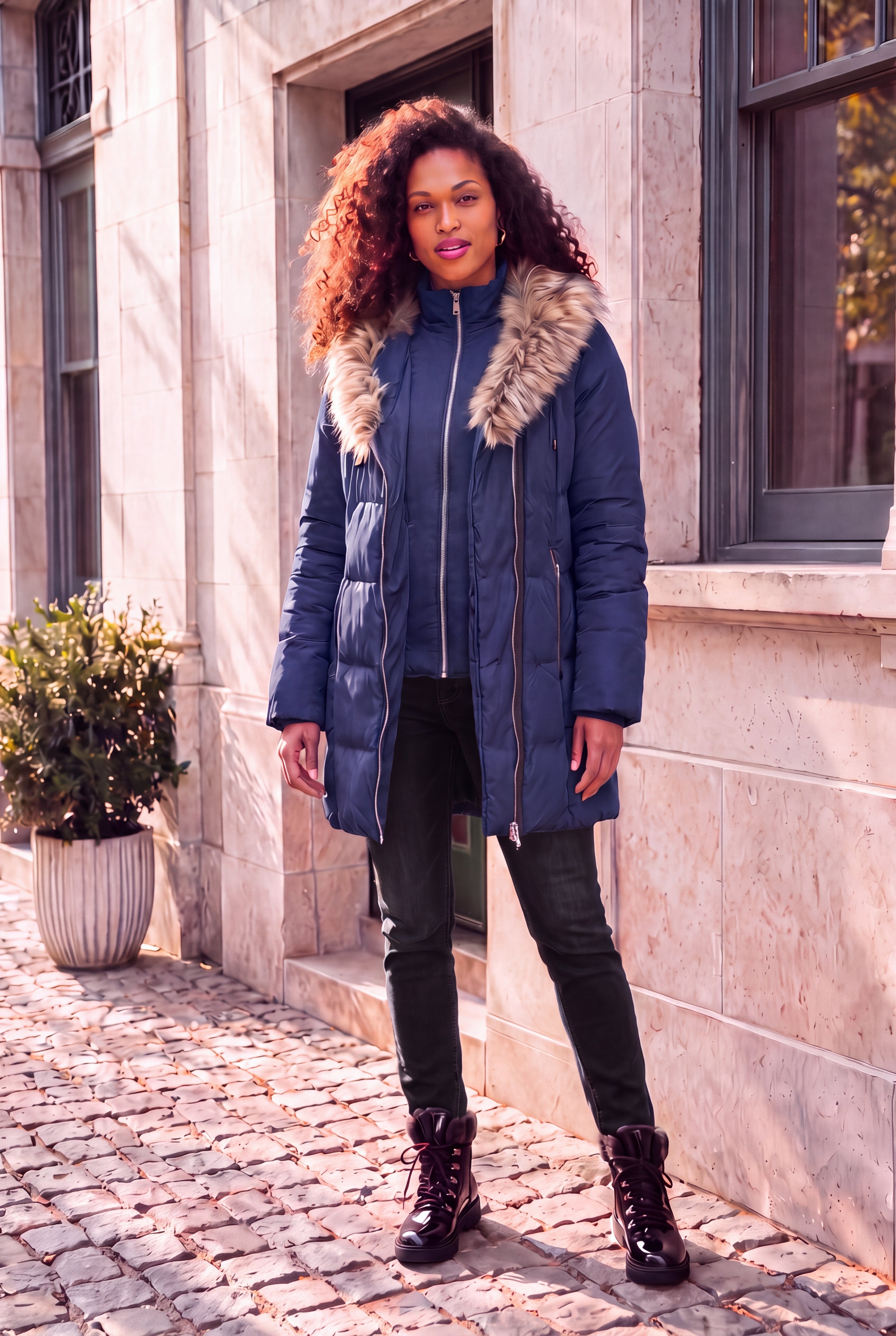 Plus Size Double Layer Puffer Coat image number 0