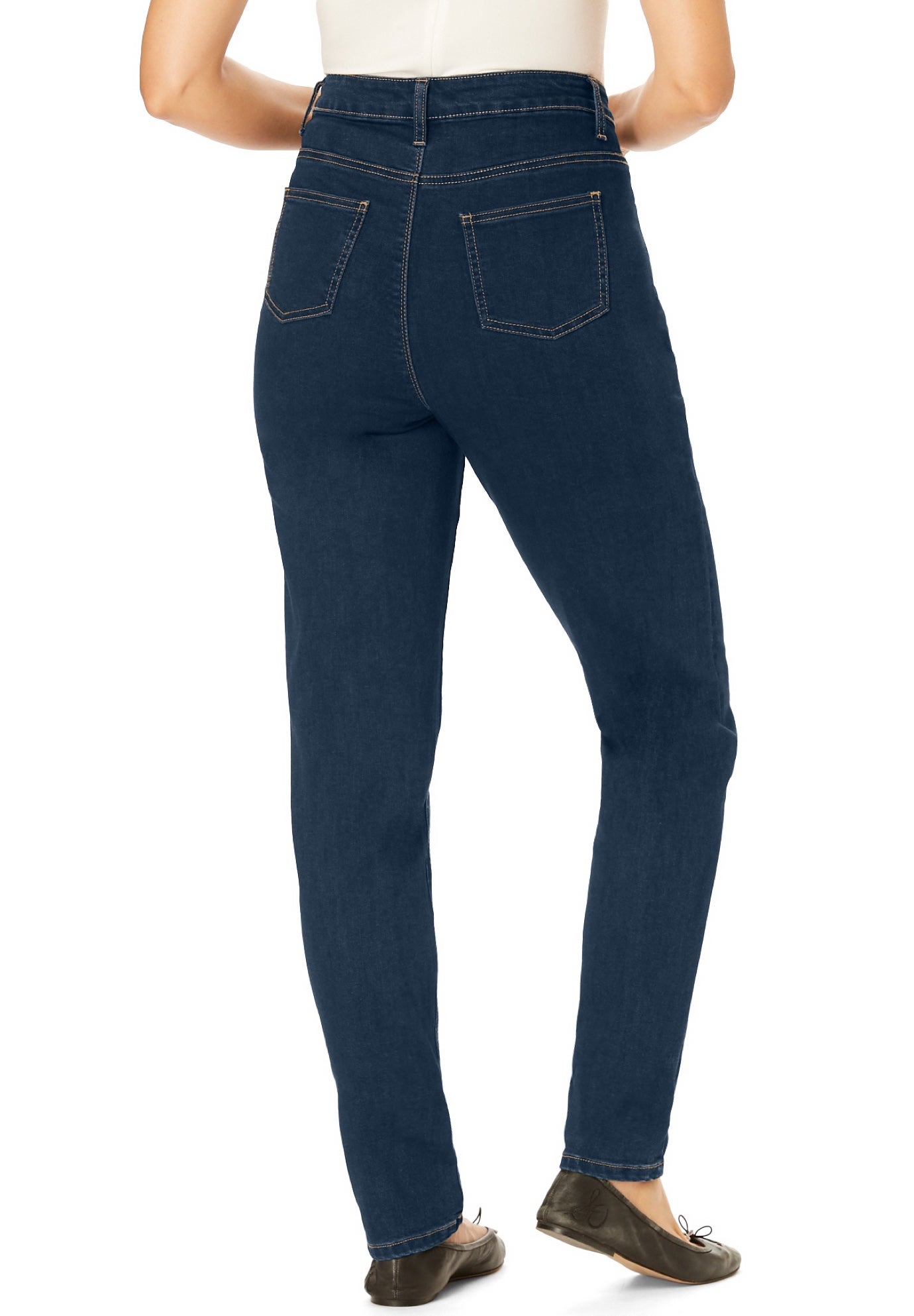 Straight-Leg Stretch Comfort Denim Five-Pocket Jeans image number 1