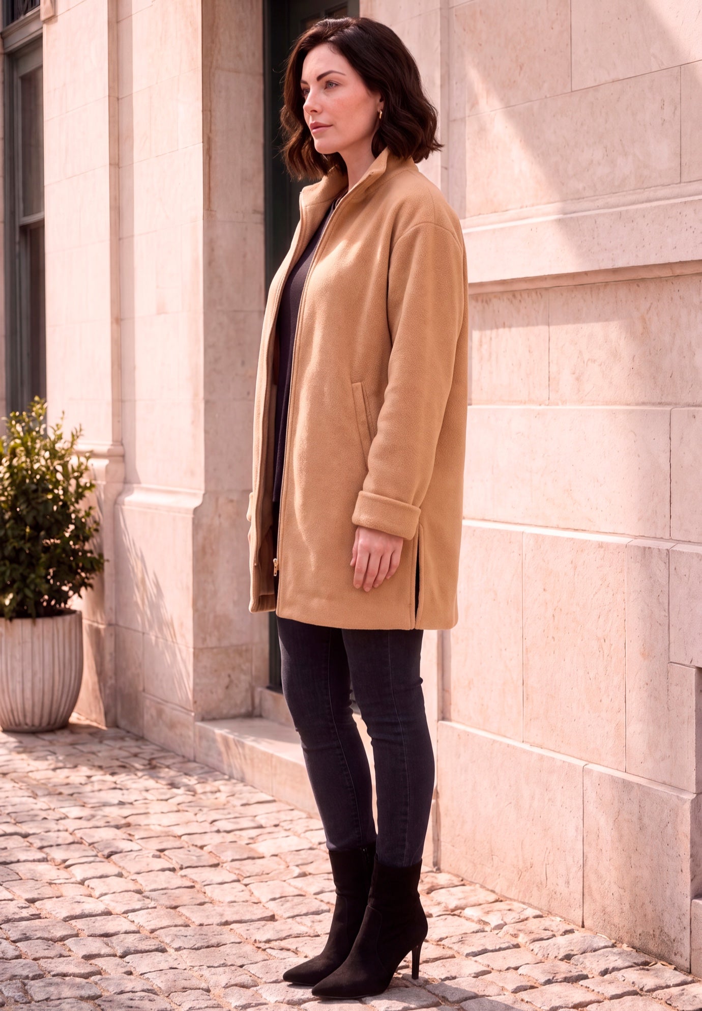 Plus Size Fleece Driving Coat image number 1