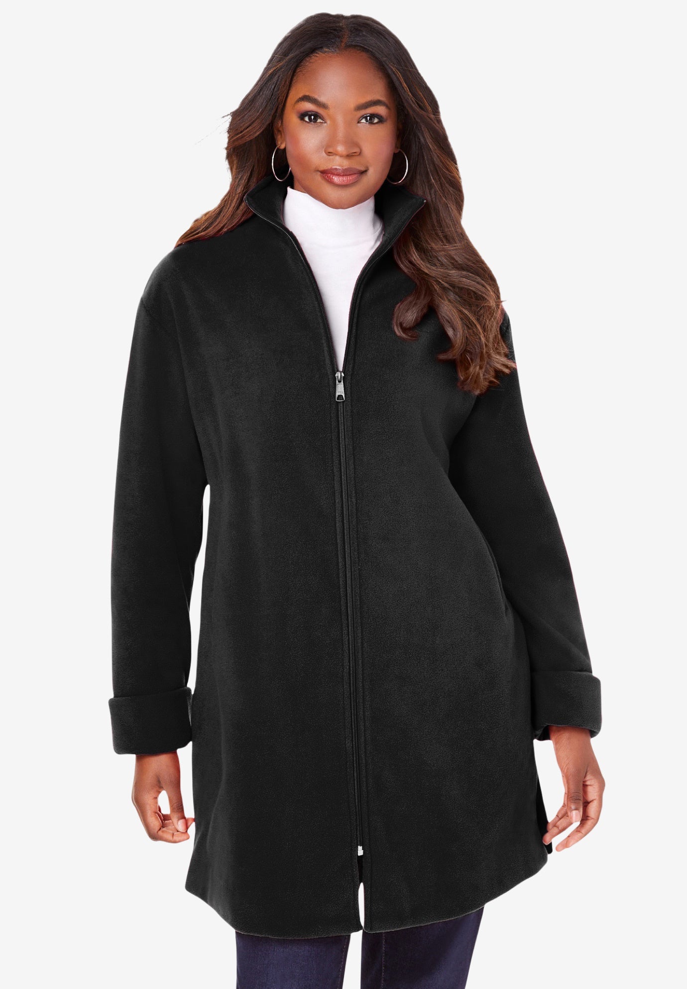 Plus Size Fleece Driving Coat image number 0