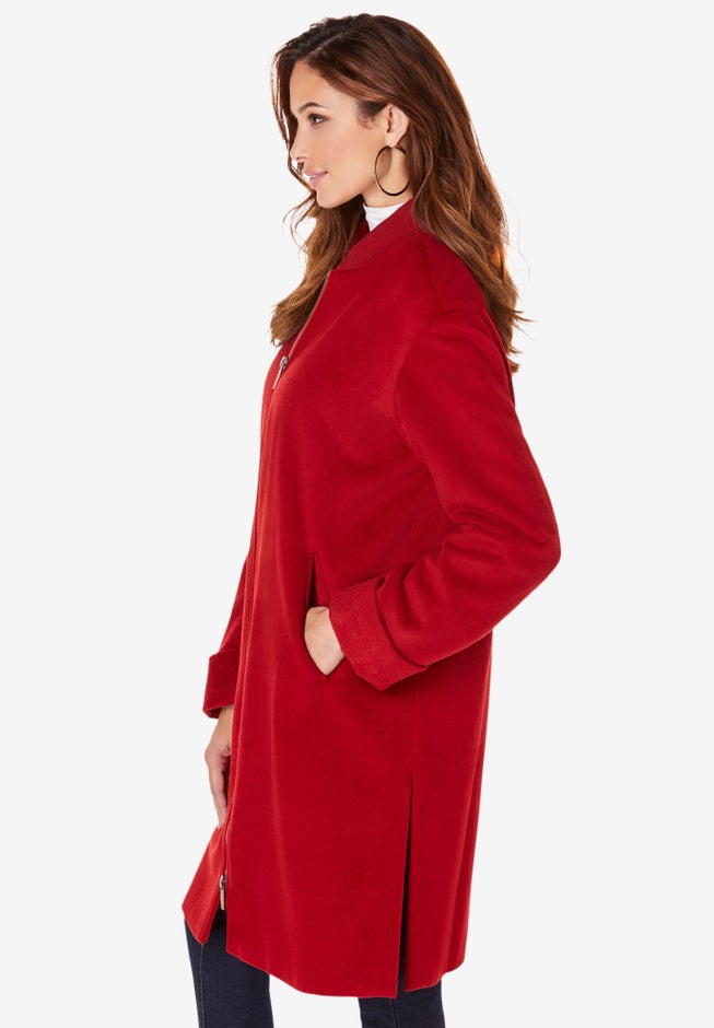 Plus Size Wool Blend Driving Coat image number 3