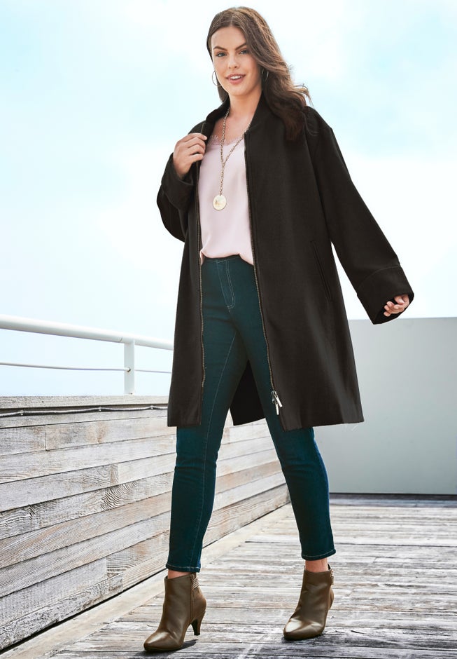 Plus Size Wool Blend Driving Coat image number 5