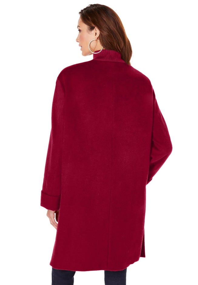 Plus Size Wool Blend Driving Coat image number 1