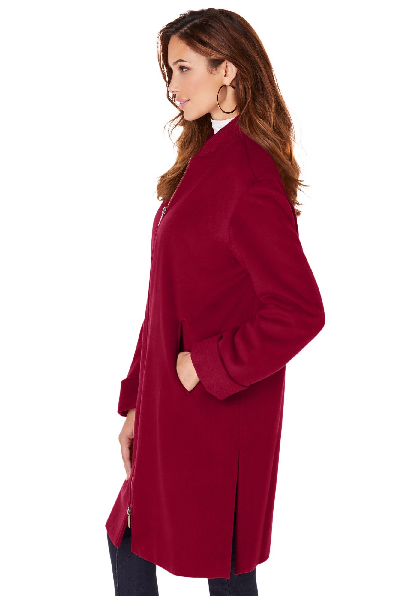 Plus Size Wool Blend Driving Coat image number 2