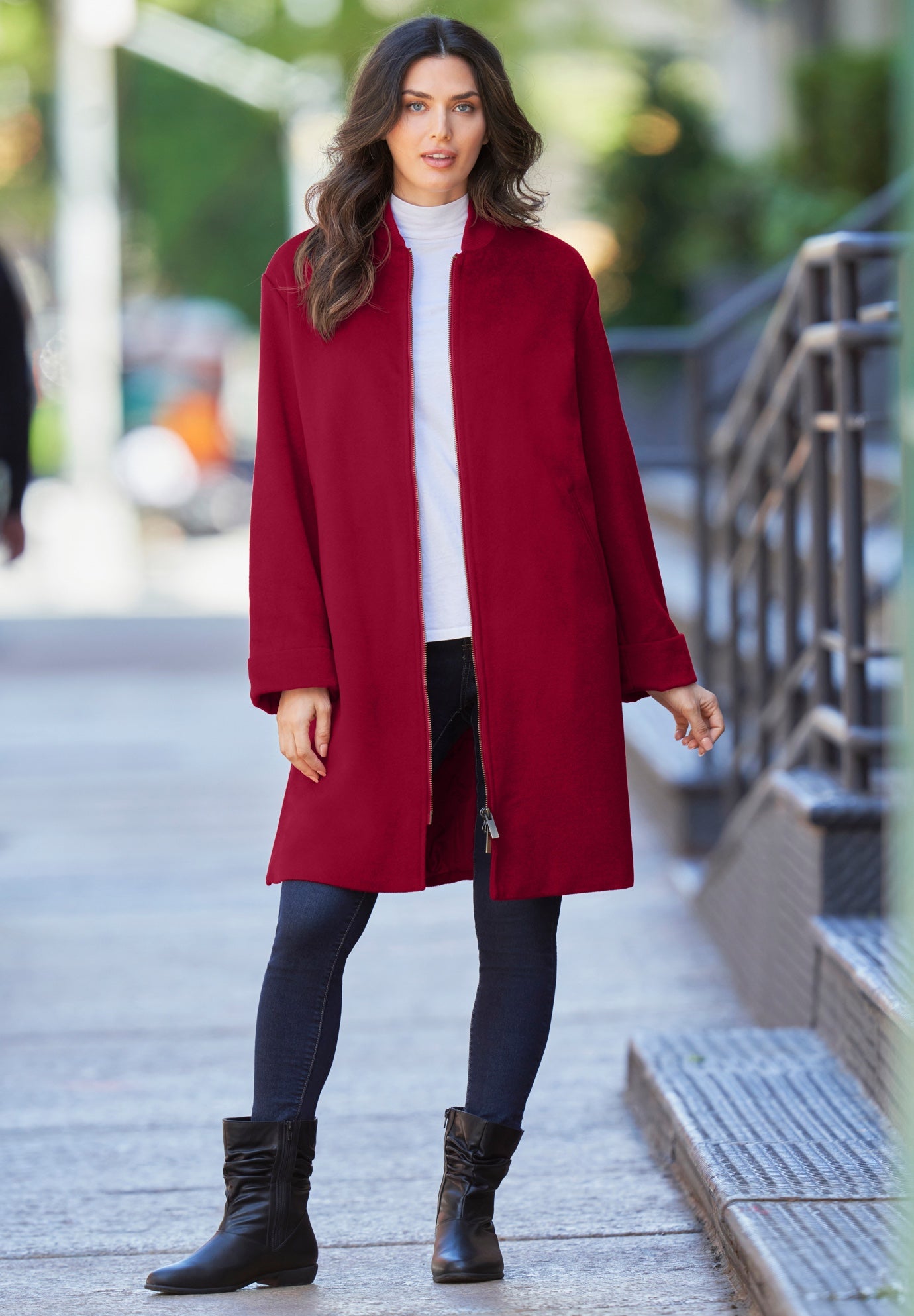 Plus Size Wool Blend Driving Coat image number 0