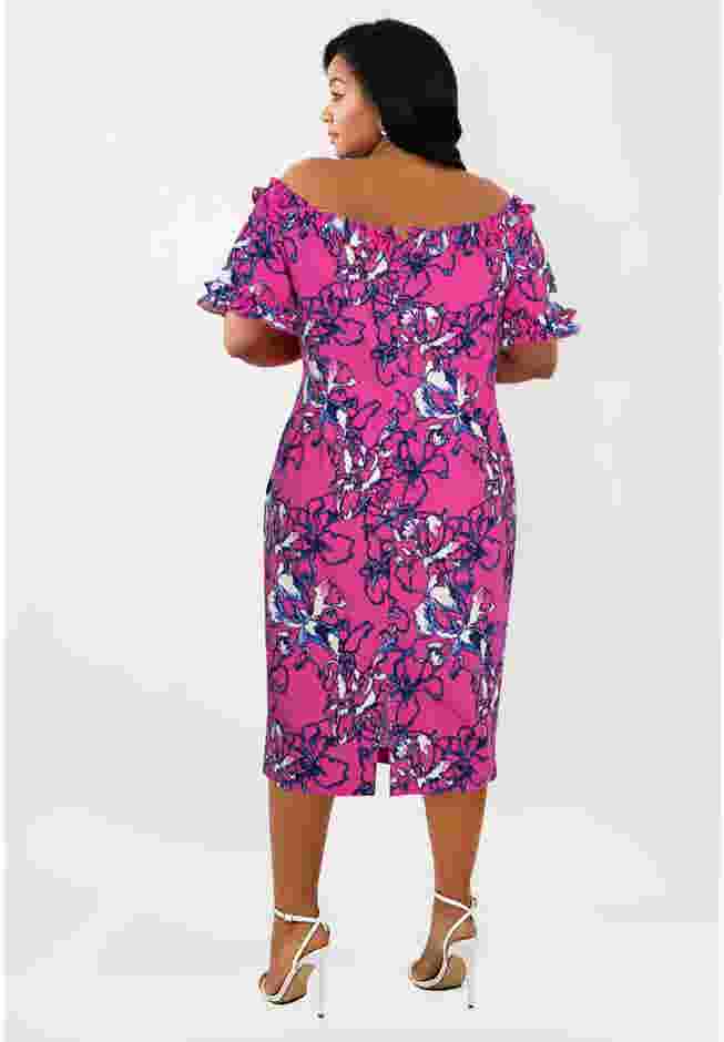 Plus Size Floral Midi Dress image number 1