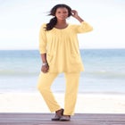 Plus Size Two Pocket Long Sleeve Soft Knit Swing Tunic image number null
