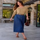 Plus Size 24/7 Stretch A Line Maxi Skirt image number null