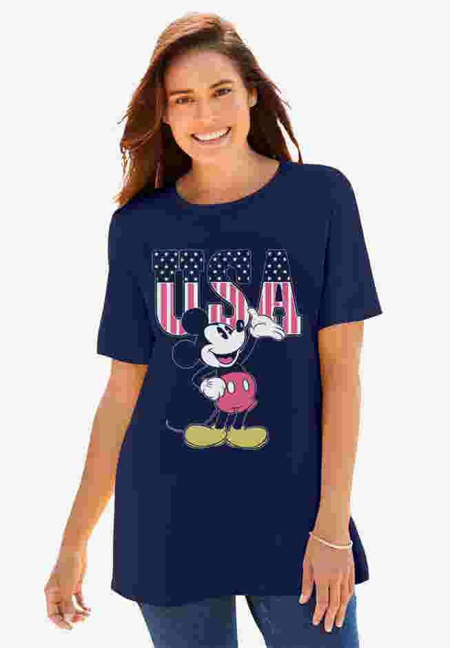 Navy USA Mickey Crewneck Tee image number 0