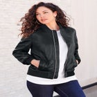 Leather Bomber Jacket image number null