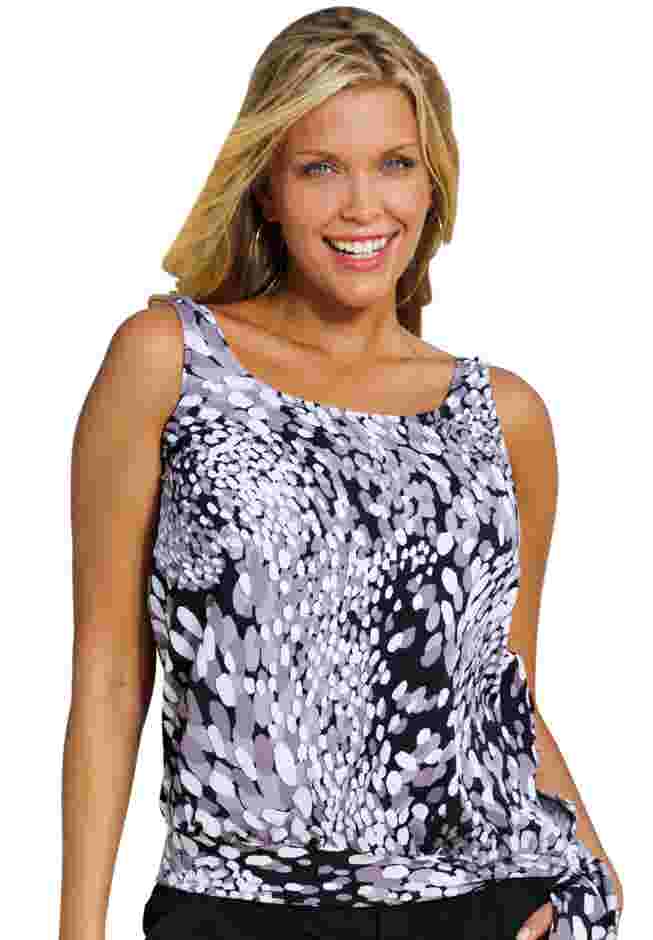 Side Tie Blouson Tankini Top image number 0