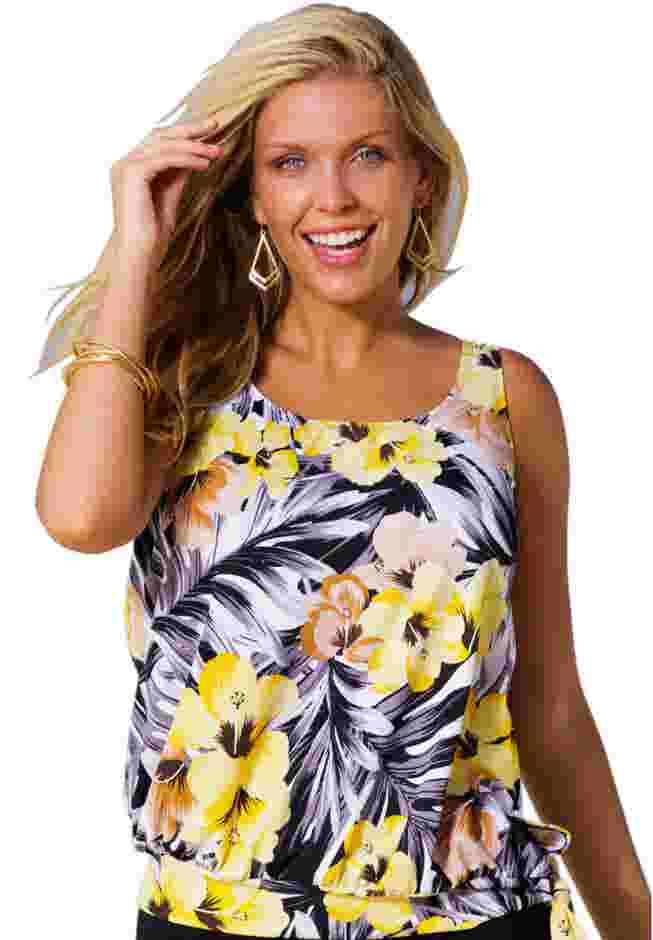 Side Tie Blouson Tankini Top image number 0