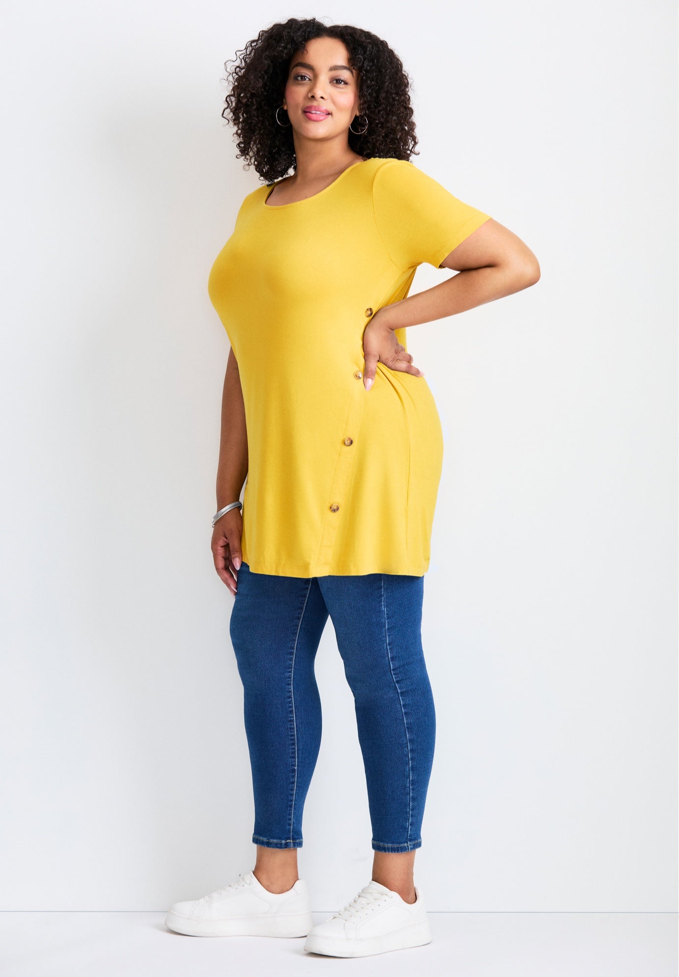 Button Detail Tunic Tee image number 2