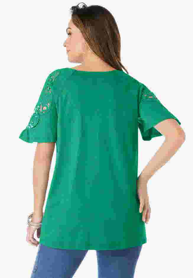 Lace-Sleeve Tee image number 1
