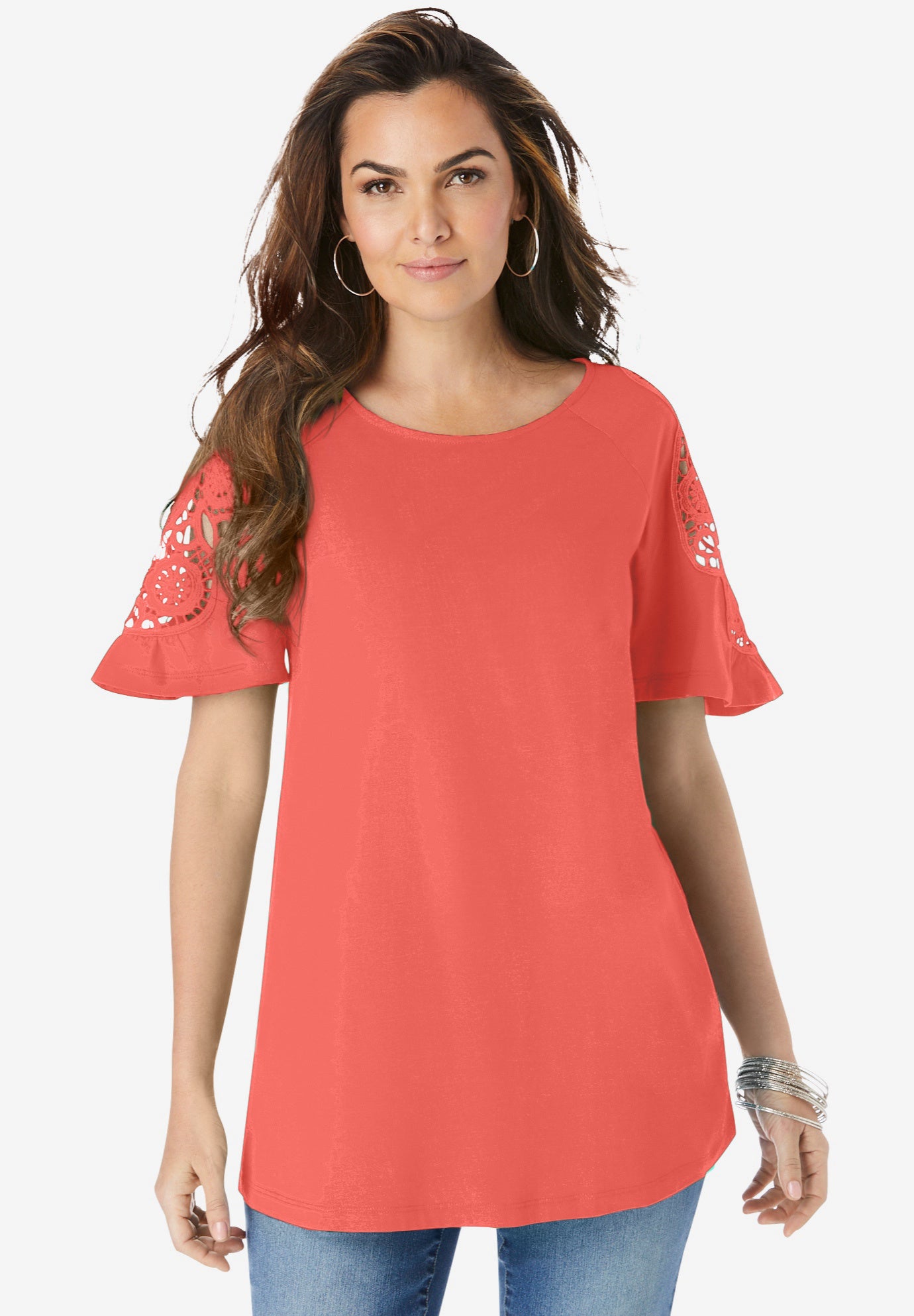 Lace-Sleeve Tee image number 0