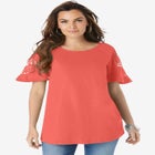 Lace-Sleeve Tee image number null